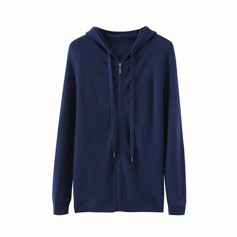 Cashmere Fall Winter Men Hooded Cardigan Casual Thickening Warm Short Loose Knitted Coat - Nioor