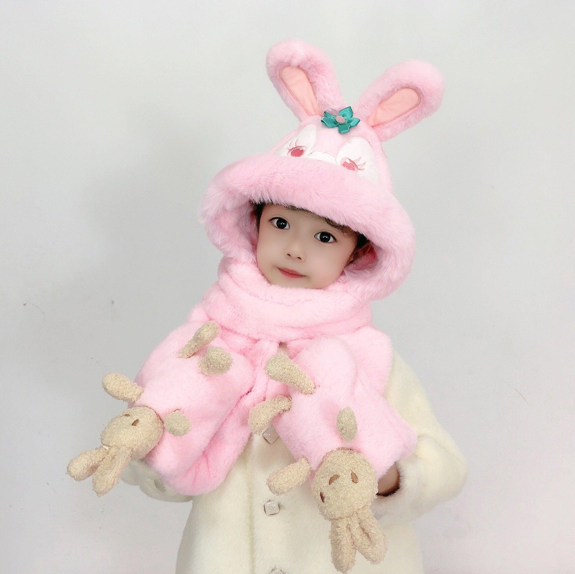 Children's Hat Scarf Gloves One-piece Hat - Nioor