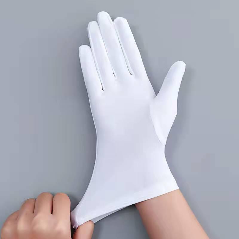 Spandex High Elastic Jewelry Etiquette Sun Protection Dance Driving Gloves For Performance - Nioor