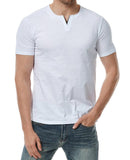 Men's V-neck Fashion Short Sleeve Cotton - Nioor