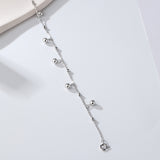 S925 Sterling Silver Round Beads Anklet For Women Glossy And Simple