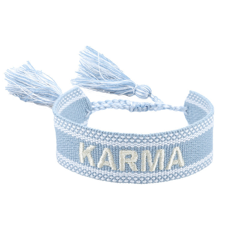 Knitted Belt Couple Bracelet Letter Embroidery Wrist