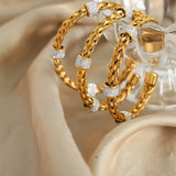 Diamond Ring Pendant Woven Hollowed Open-ended Bracelet