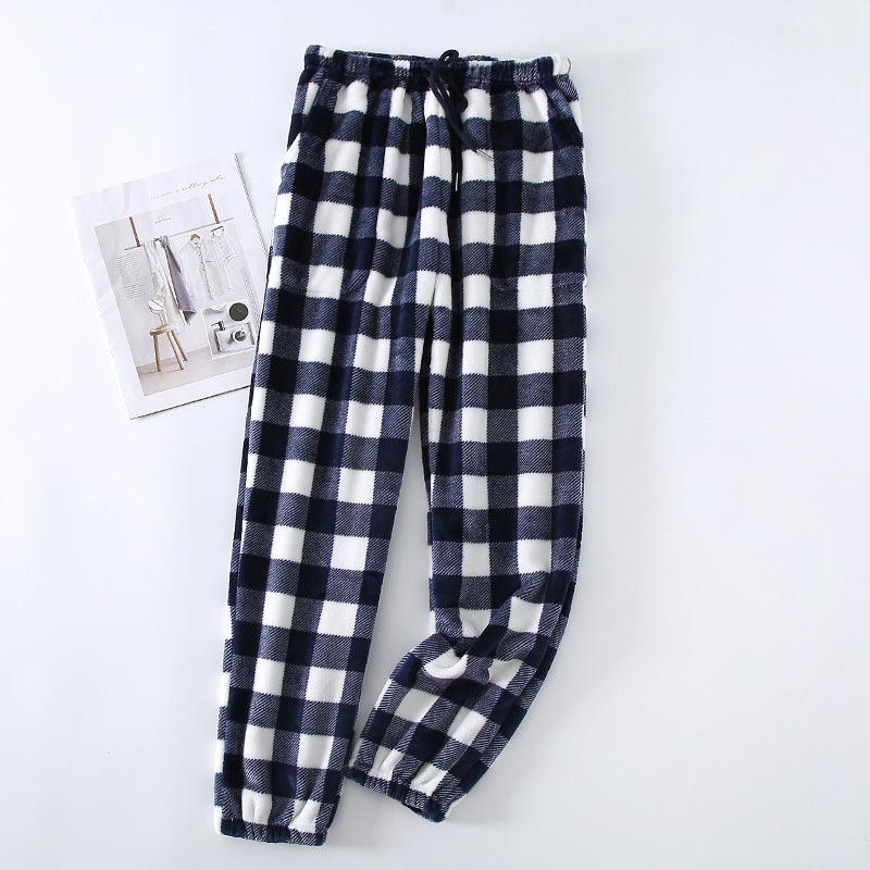 Couple Flannel Pajama Pants Plaid Women Autumn And Winter Plus Size Thickened - Nioor