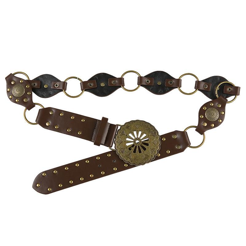 Metal Disc SUNFLOWER Hollow Corns Belt - Nioor