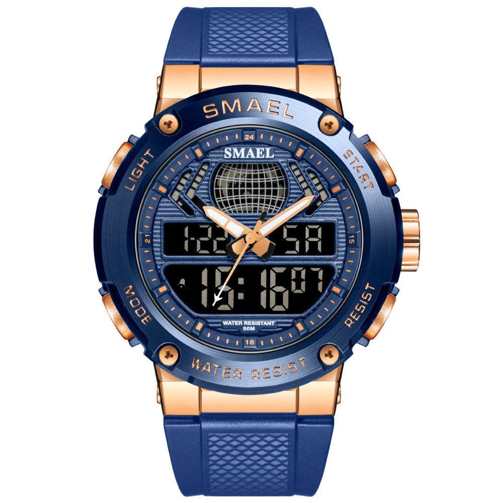 Sports And Leisure Alloy Double Display Electronic Watch - Nioor