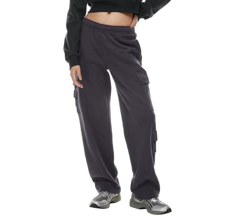 Women's Fashion Work Clothes Pocket Sweatshirt Trousers - Nioor