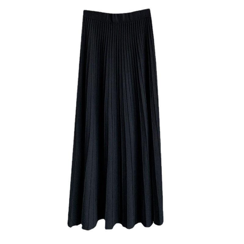 Women's Fashion All-match Pleated High Waist Big Swing A- Line Sheath Skirt - Nioor