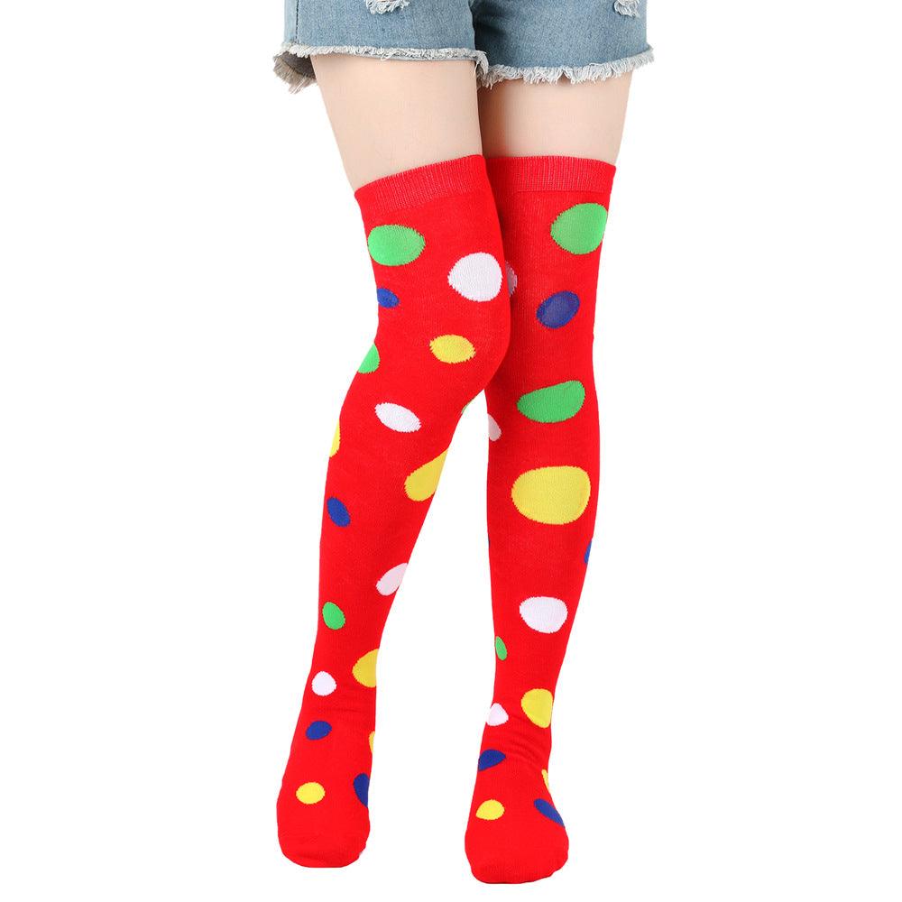 Clown Stockings Dot Halloween Costume - Nioor