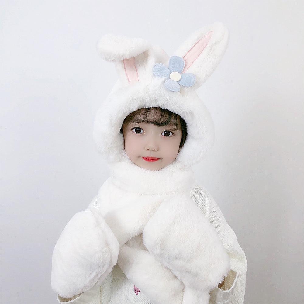 Children's Hat Scarf Gloves One-piece Hat - Nioor