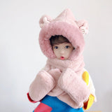 Children's Hat Scarf Gloves One-piece Hat - Nioor