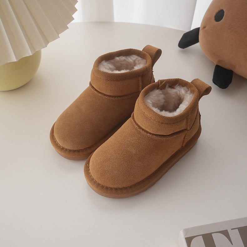 Children's Fashion Simple Solid Color High-top Snow Boots