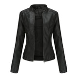 Thin Large Size Leather Clothing With Stand Collar Slim-fit Jacket - Nioor