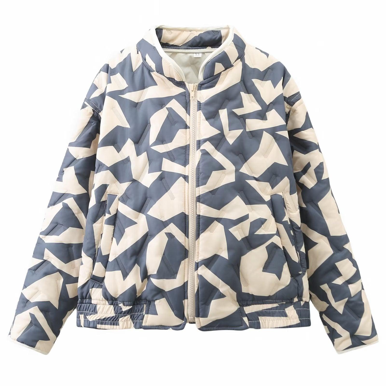 Women's Clothing Fashion Geometry Pattern Pattern Cotton Coat Jacket - Nioor