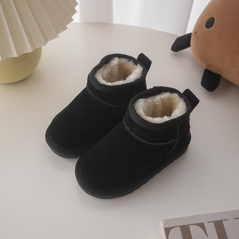 Children's Fashion Simple Solid Color High-top Snow Boots