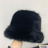 Plush Cold-proof Mink Fur Bucket Hat Warm - Nioor