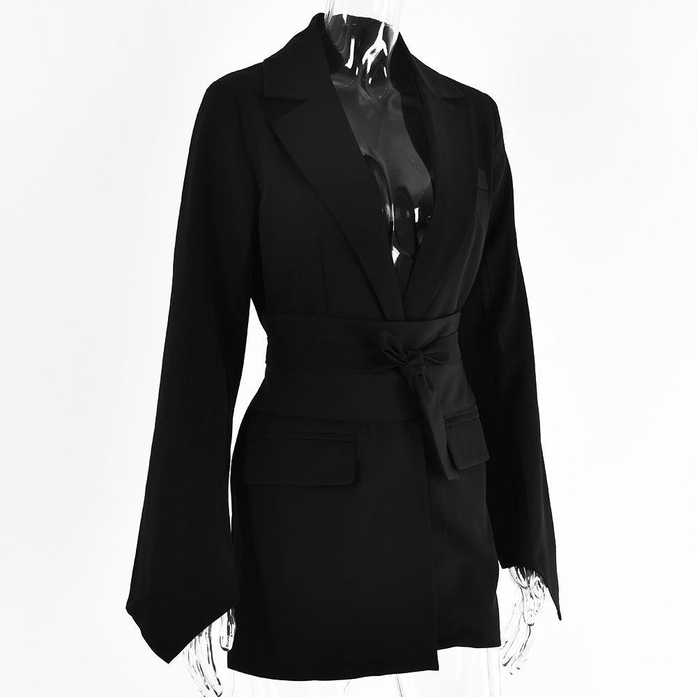 Women's Fashion Casual Solid Color Suit Coat - Nioor