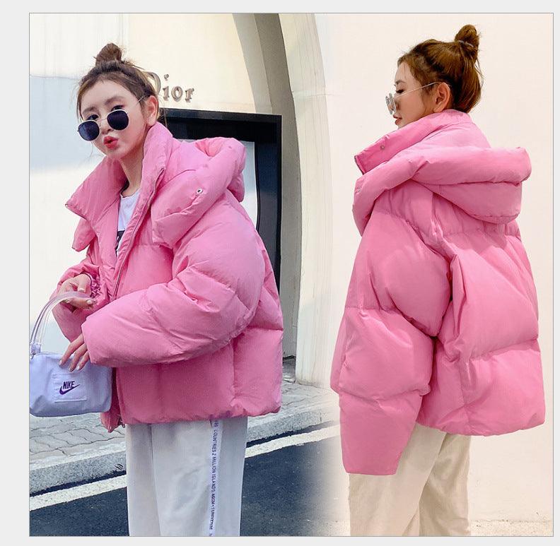 Puffy Hooded Bread Short Cotton-padded Jacket For Women Thick Loose - Nioor