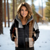 3D Women's Hooded Zipped Cotton-padded Jacket - Nioor