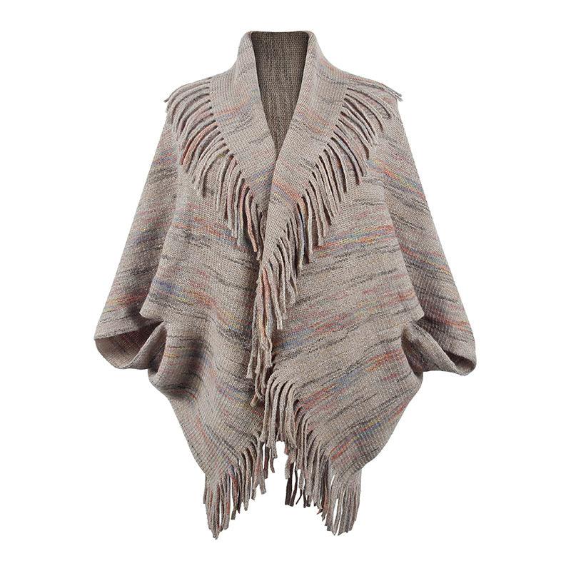 Drizzling Colorful Striped Tassel Women's Shawl - Nioor