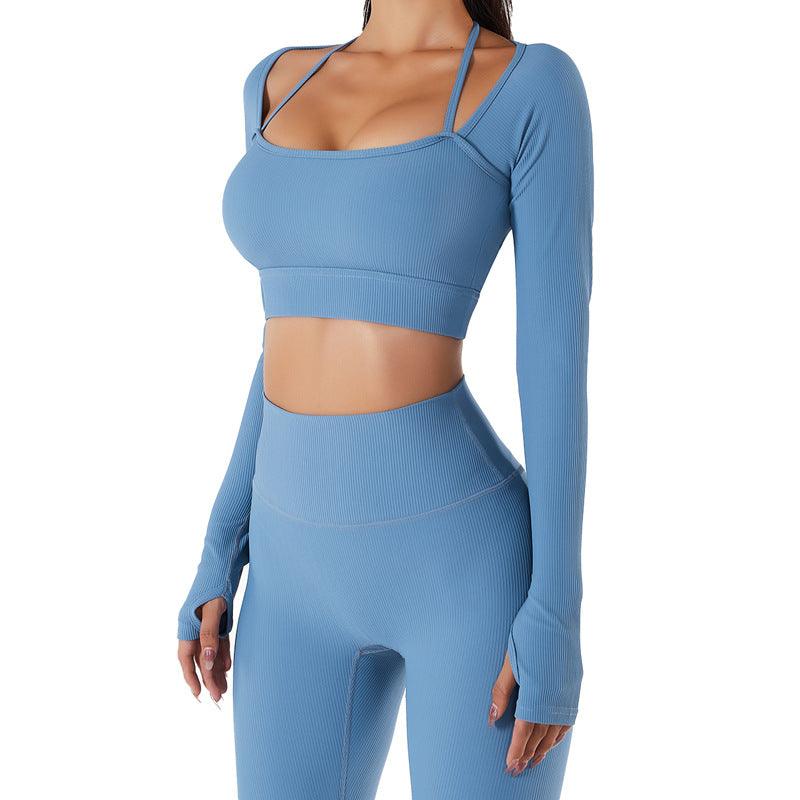 Sports Top Women's Quick-drying Workout Clothes With Chest Pad Slim Fit Skinny Long Sleeve Yoga Wear - Nioor