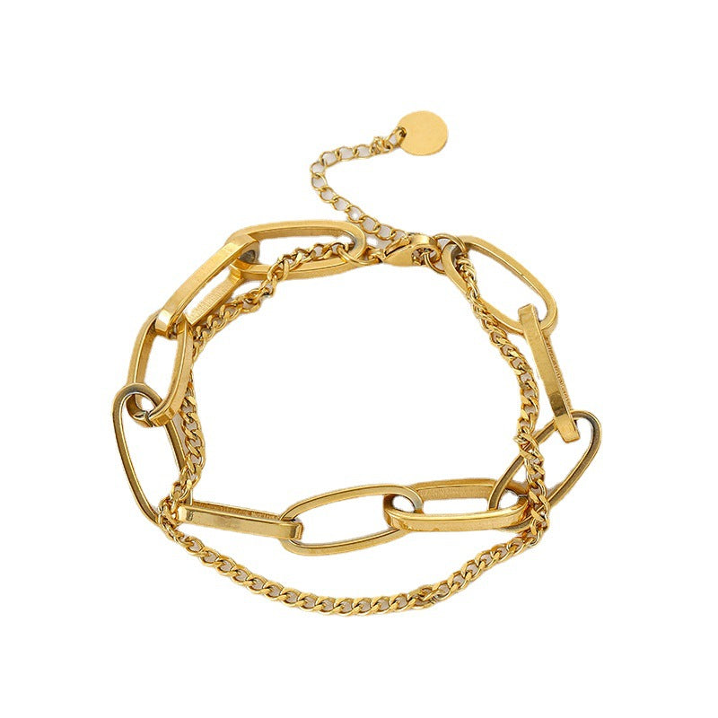 Thick Chain Double-layer Bracelet For Women