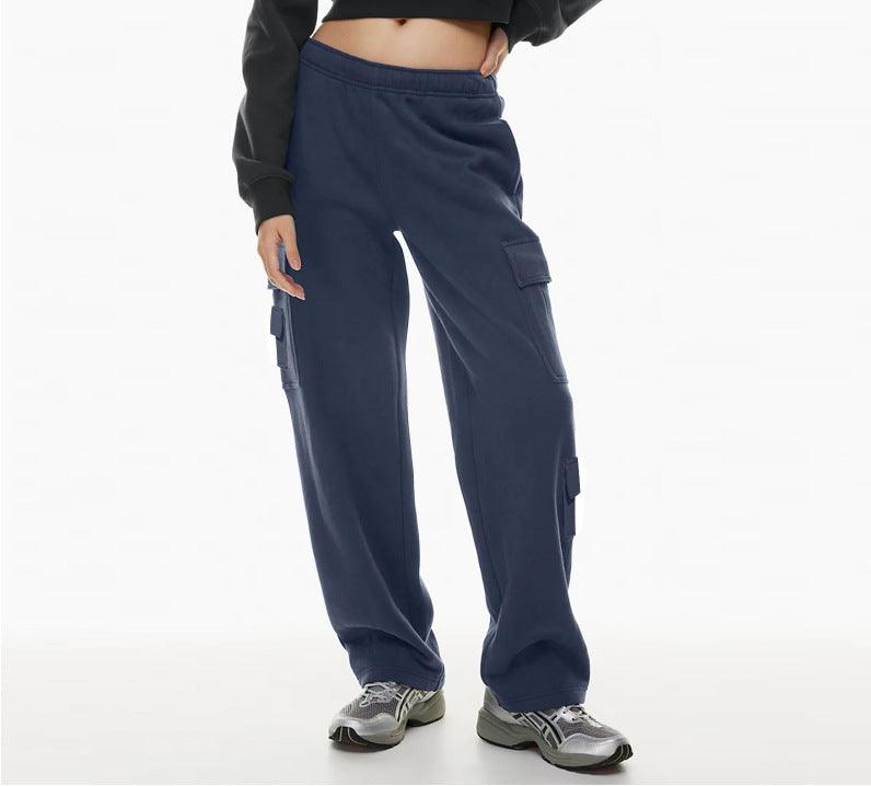 Women's Fashion Work Clothes Pocket Sweatshirt Trousers - Nioor