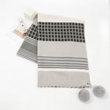 Cashmere Plaid Striped Jacquard Thickened Scarf - Nioor