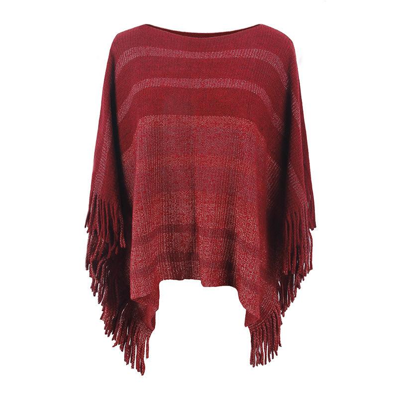 Europe And America Cross Border Off-neck Tassel Shawl For Women - Nioor