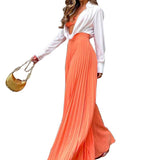 Women's Fashion Pleated Long Wide-leg Pants - Nioor