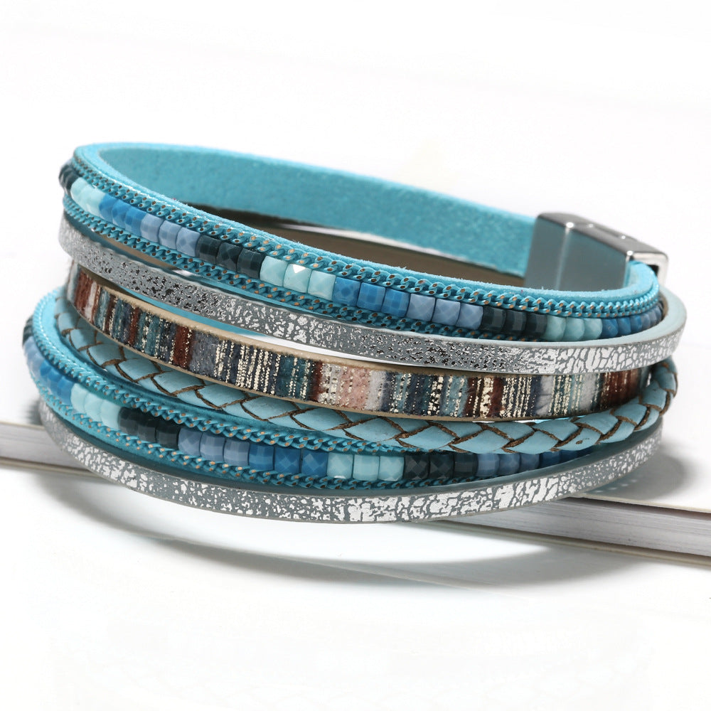 Bead Women's Leather Multi-layer Handmade Braided Bracelets