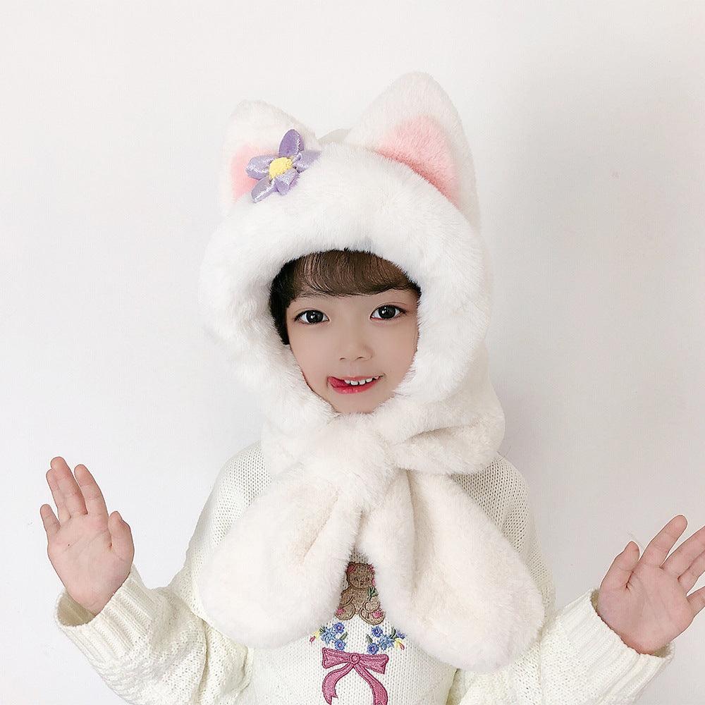 Children's Hat Scarf Gloves One-piece Hat - Nioor