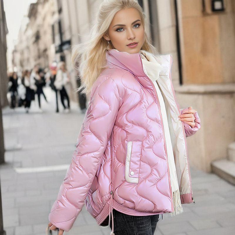 Fashion Bread Coat Female Glossy Stand-up Collar Downcotton-padded Jacket - Nioor