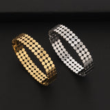 Fashion Simple Titanium Steel 18K Gold Plated Dot Beads Men's Bracelet