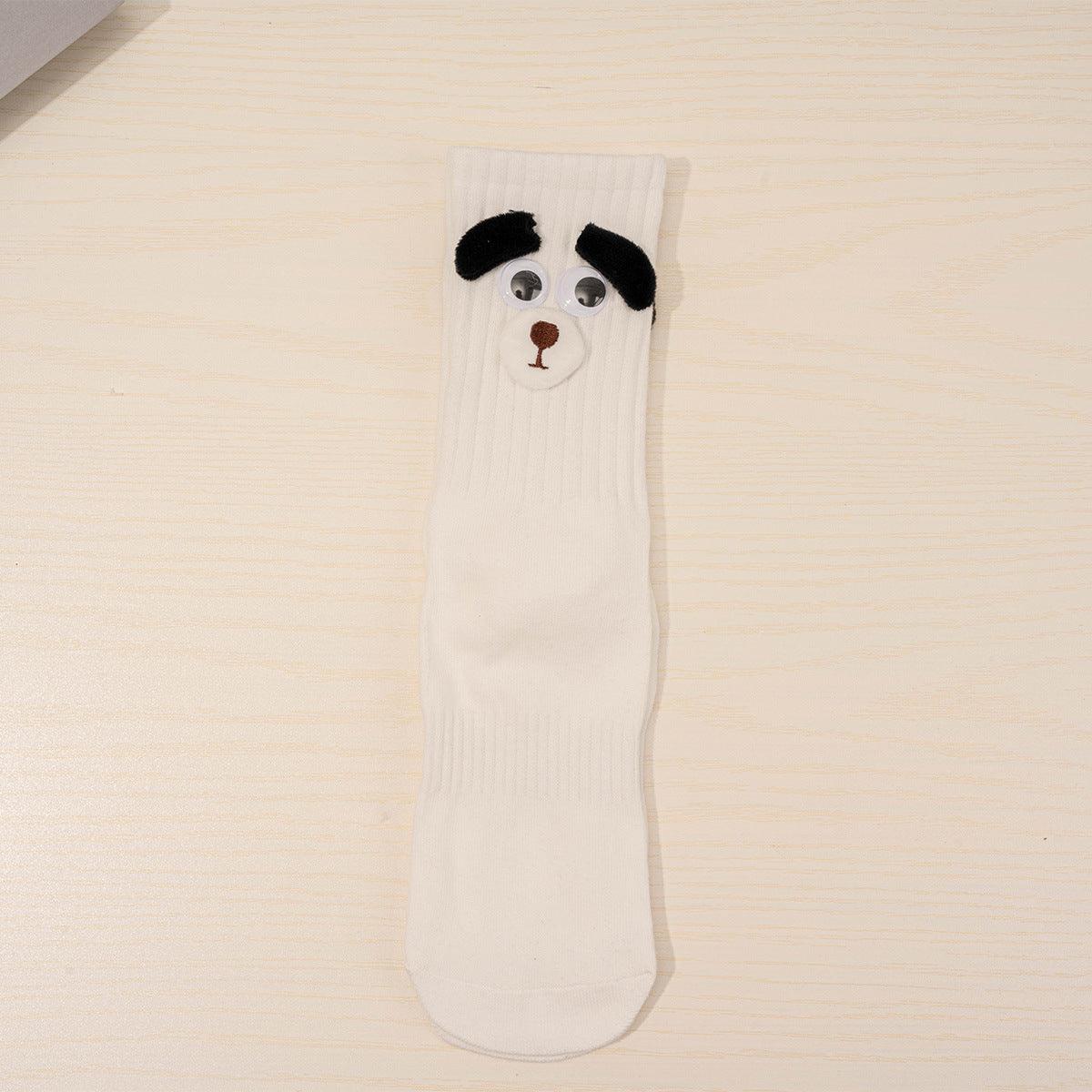 Women's Long Thin Cotton Funny Puppy Ears Tube Socks - Nioor