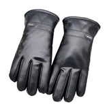 Down Cotton Fleece-lined Warm Leather Gloves Men - Nioor