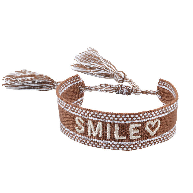 Knitted Belt Couple Bracelet Letter Embroidery Wrist