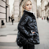 Fashion Bread Coat Female Glossy Stand-up Collar Downcotton-padded Jacket - Nioor