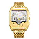 Gold Men's Watch Square Quartz - Nioor