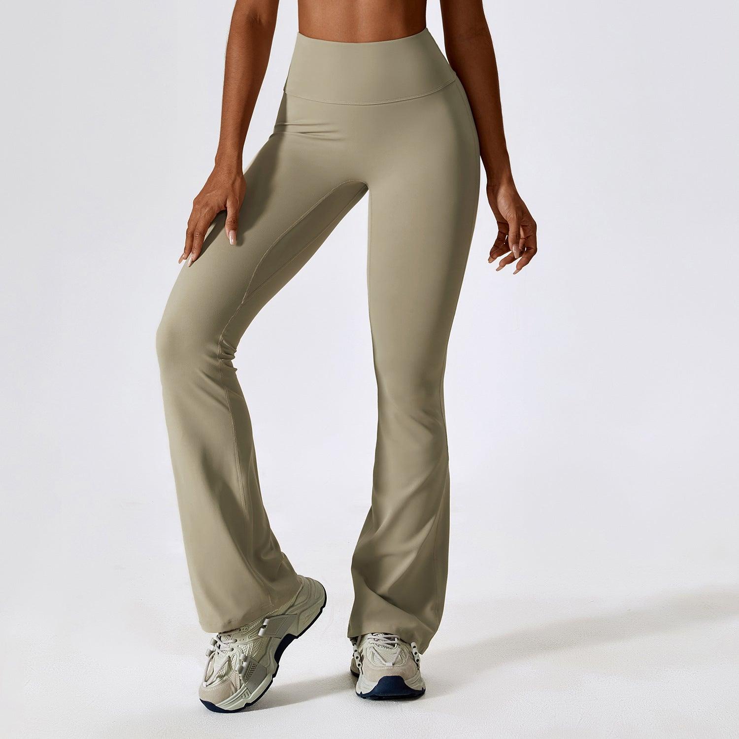 Nude Feel Hip Lifting Yoga High Waist Bootcut Casual Sports Pants And Vest - Nioor