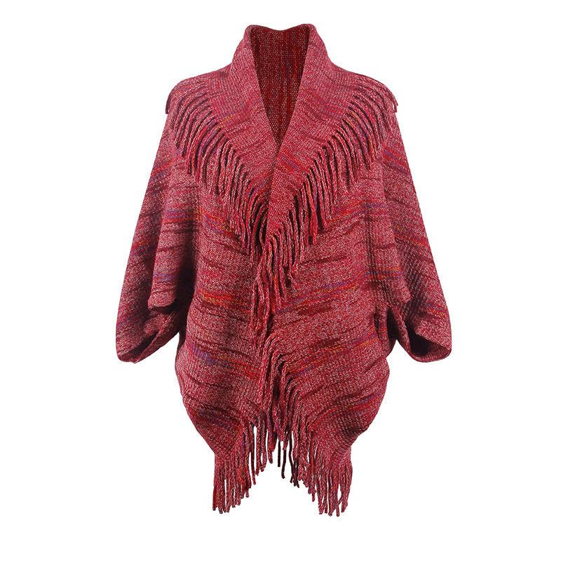 Drizzling Colorful Striped Tassel Women's Shawl - Nioor