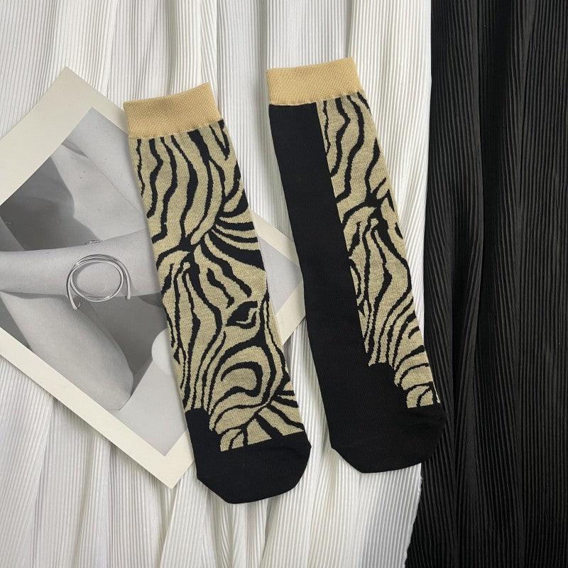 Irregular Graphic Tube Socks Retro Personality Female - Nioor