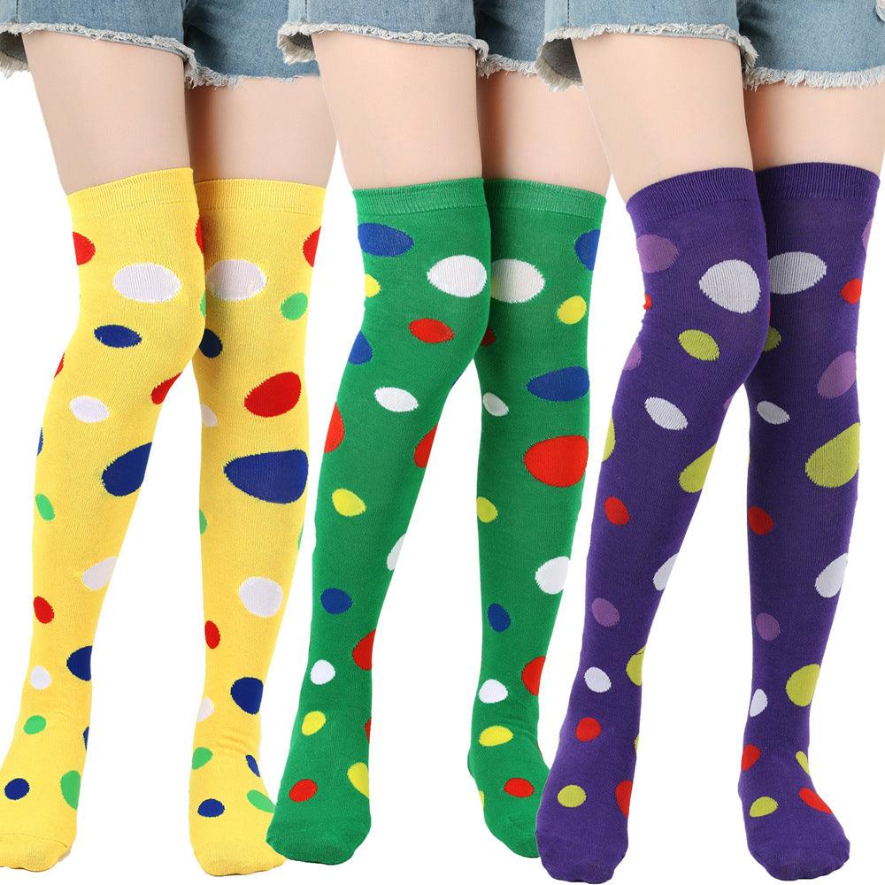 Clown Stockings Dot Halloween Costume - Nioor