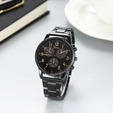 Men's Steel Strap Watch Business Fashion Three-eye Belt - Nioor