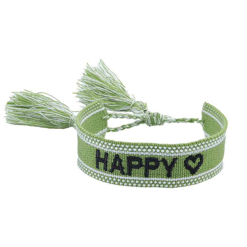 Knitted Belt Couple Bracelet Letter Embroidery Wrist