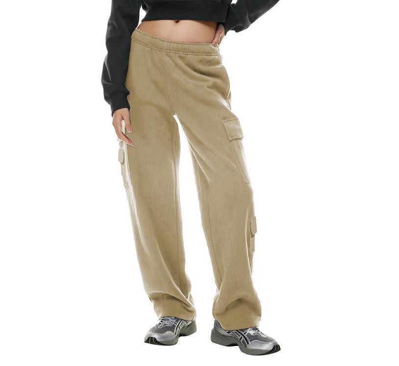 Women's Fashion Work Clothes Pocket Sweatshirt Trousers - Nioor