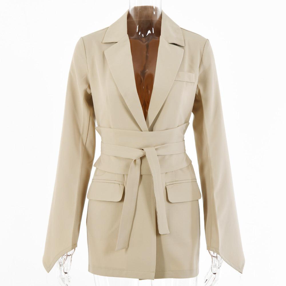 Women's Fashion Casual Solid Color Suit Coat - Nioor