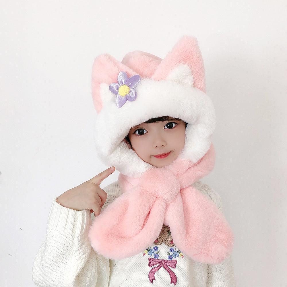 Children's Hat Scarf Gloves One-piece Hat - Nioor