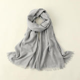 Women's Fashion Artistic Solid Color Cotton And Linen Scarf - Nioor