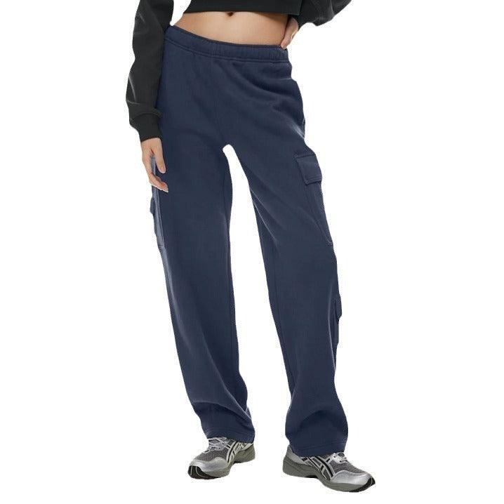 Women's Fashion Work Clothes Pocket Sweatshirt Trousers - Nioor